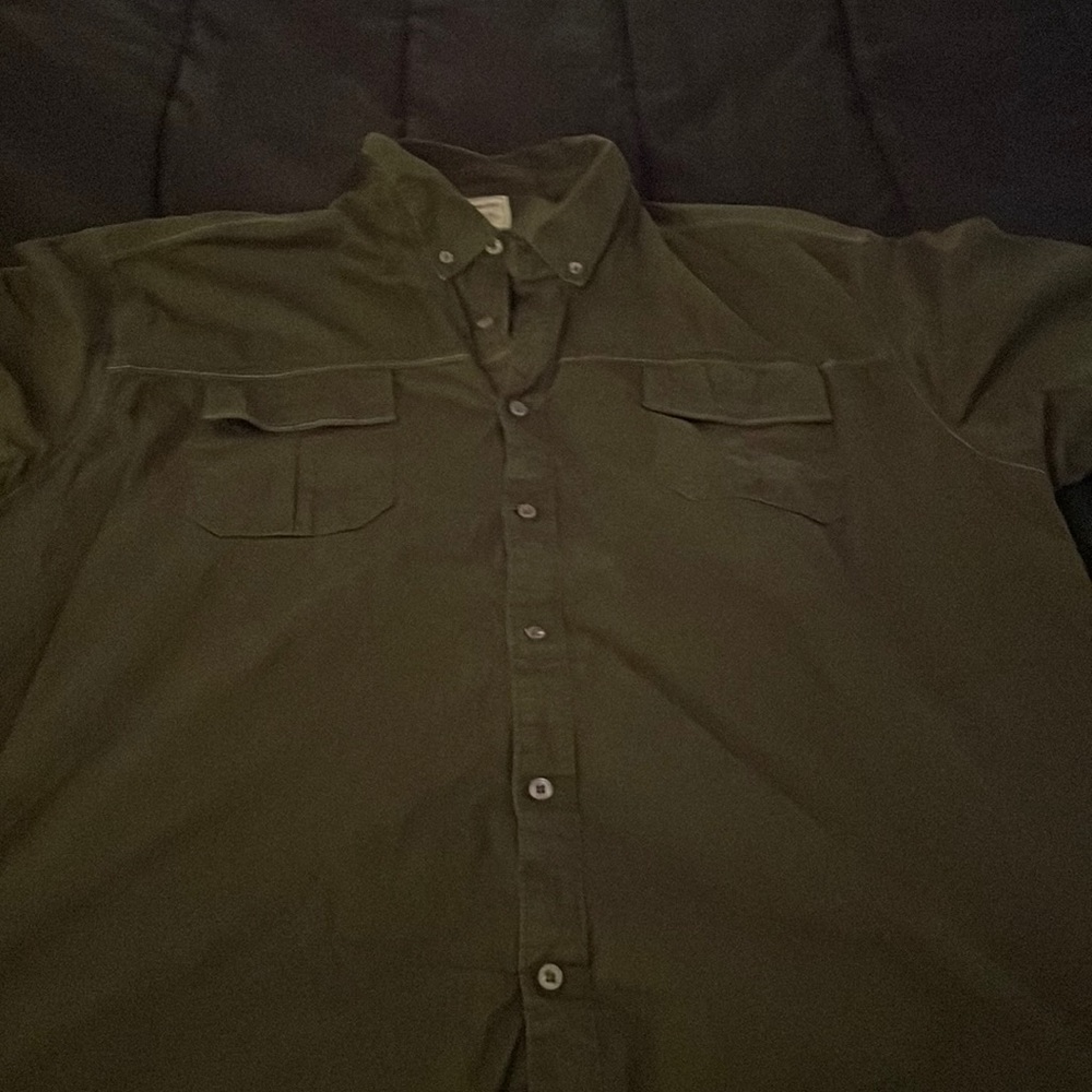 Green button up